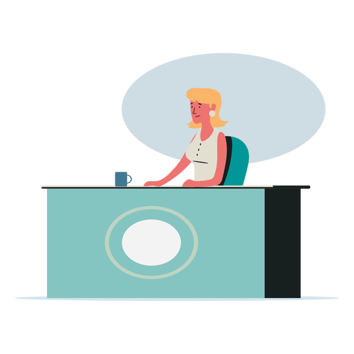 Receptionist woman character illustration PNG Design