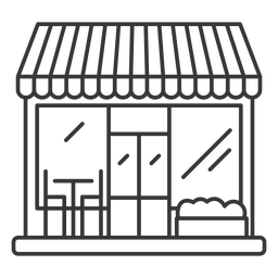 Restaurant facade stroke PNG Design