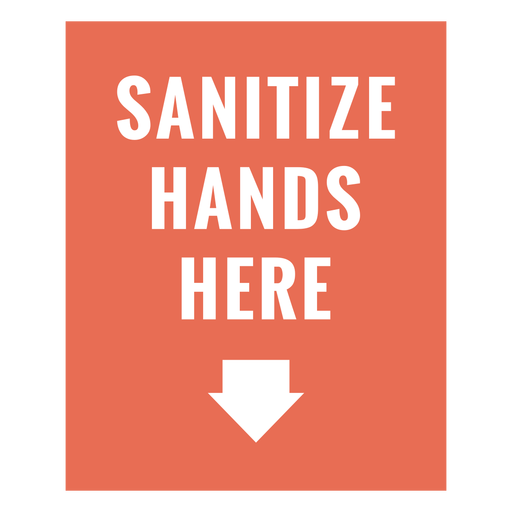 Sanitize hands arrow sign