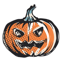 Scary hallloween pumpkin illustration PNG Design