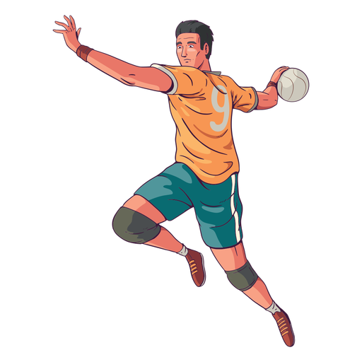 Ilustração de jogador de handebol de vista lateral Desenho PNG