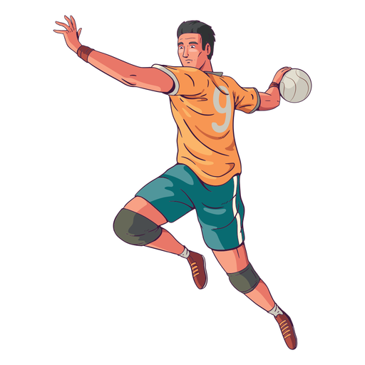 Seitenansicht Handballspieler Illustration PNG-Design