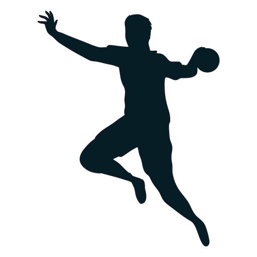 Side view handball player silhouette PNG Design