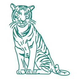 Sitzender Tigerentwurf PNG-Design