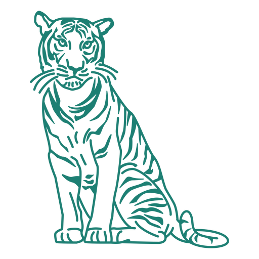 Download Sitting Tiger Design Transparent Png Svg Vector File