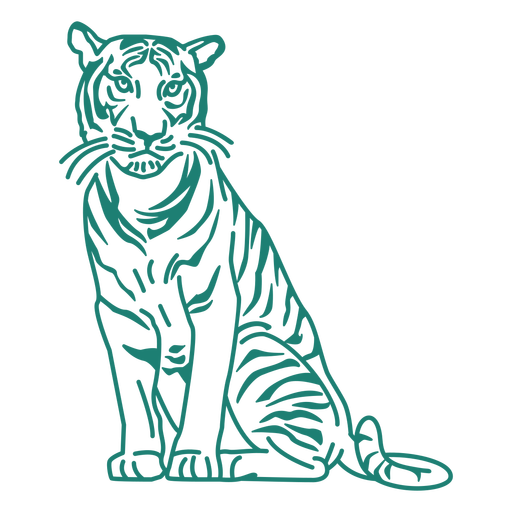 Sitzender Tigerentwurf PNG-Design