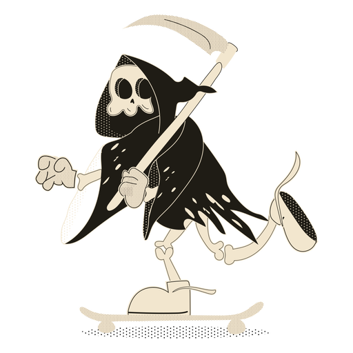 Esqueleto skater personaje de halloween Diseño PNG