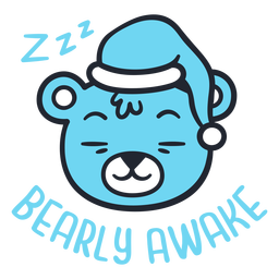 Diseño de cabeza de oso soñoliento Diseño PNG