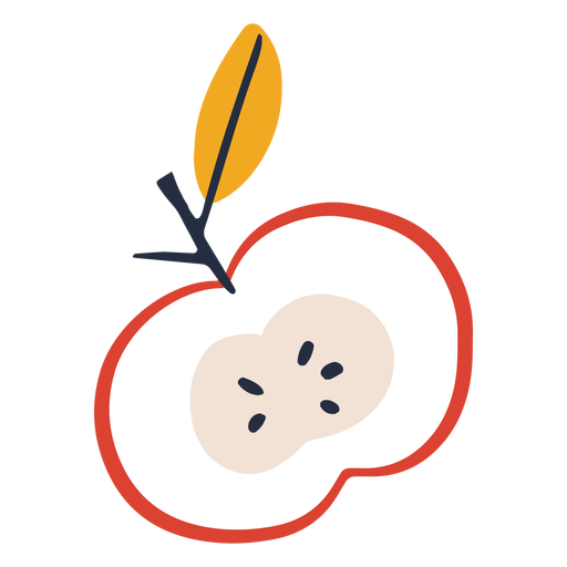 Ilustração de maçã cortada Desenho PNG