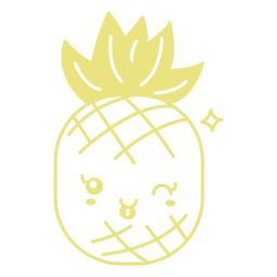 Smiley cute pineapple flat Transparent PNG
