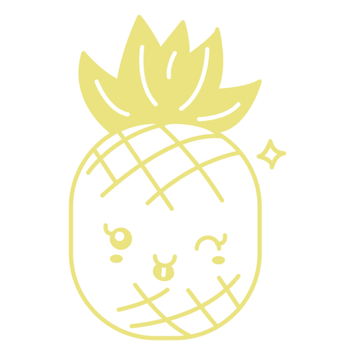 Smiley cute pineapple flat