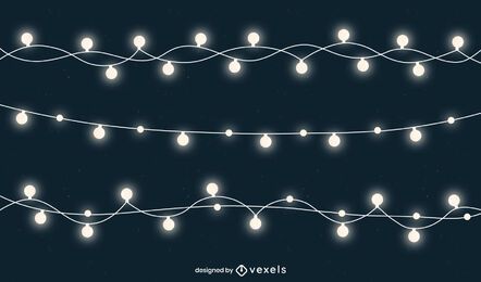 Paquete de cuerdas de luces de Navidad blancas brillantes Paquete de cuerdas de luces de Navidad blancas brillantes