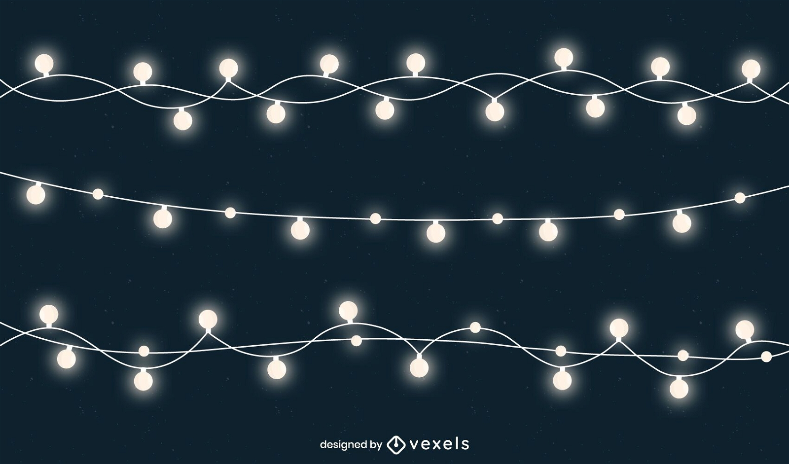 Pacote de cordas de luzes de Natal brancas brilhantes