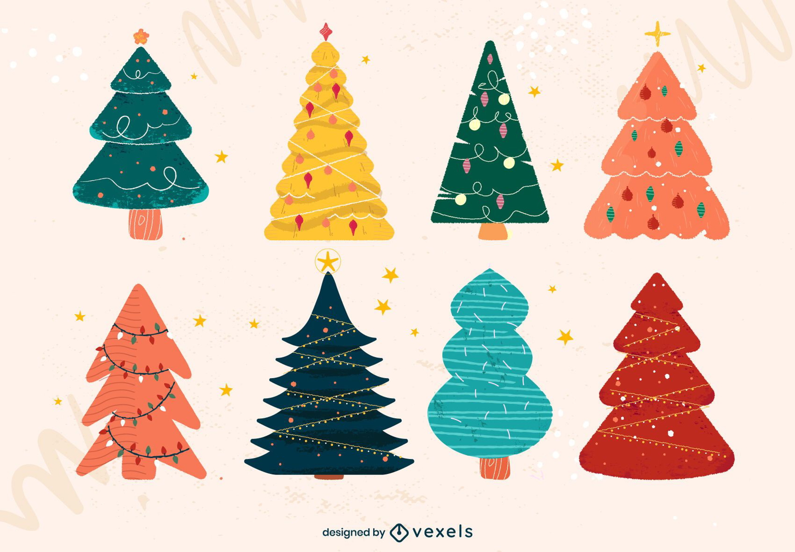 Christmas Tree Flat Doodle Pack