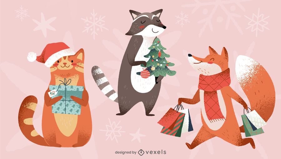Christmas Animal Illustration Pack Christmas Animal Illustration Pack