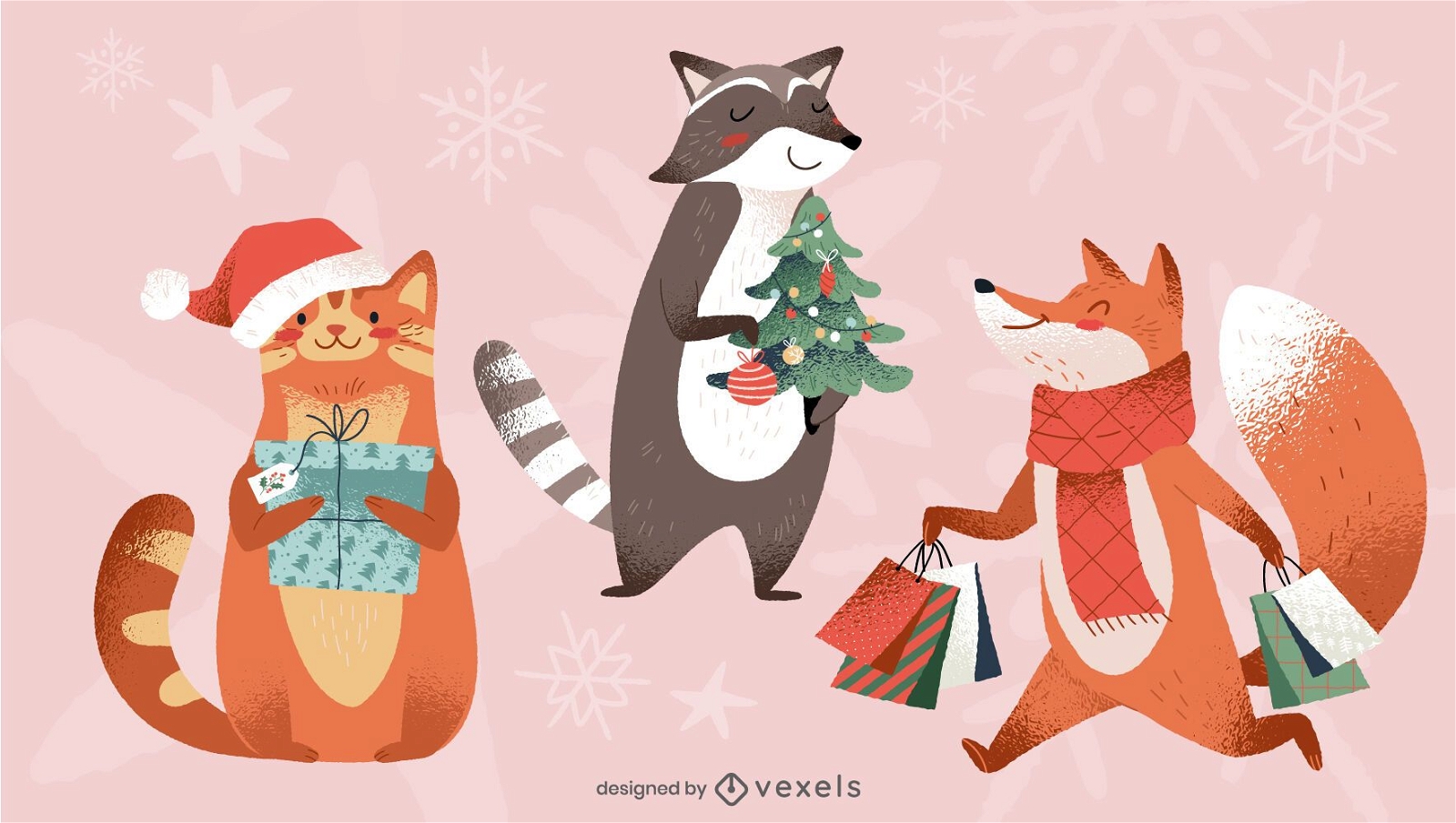 Pacote de ilustração de animais de Natal