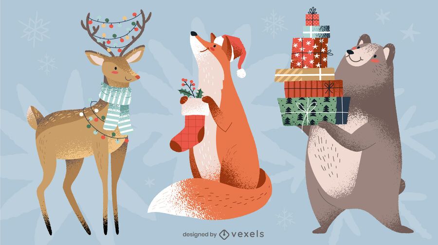 Paquete de diseño de animales navideños Paquete de diseño de animales navideños