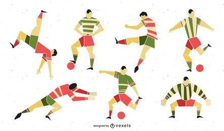 Geometric Style Football Player Pack