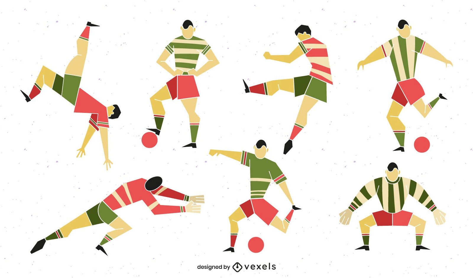 Geometric Style Football Player Pack