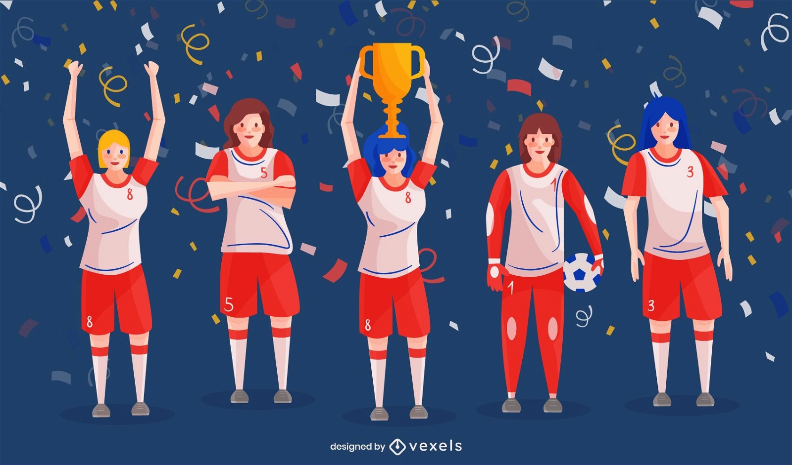 Frauen Fußball Champions People Pack