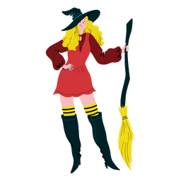Disfraz de bruja mujer sonriente Diseño PNG