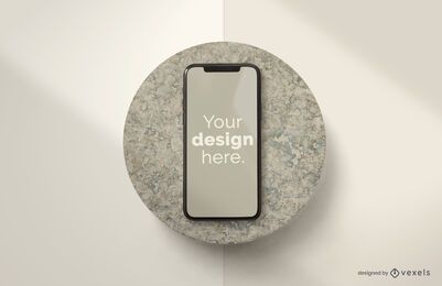 Composición de maqueta de piedra de iPhone Composición de maqueta de piedra de iPhone