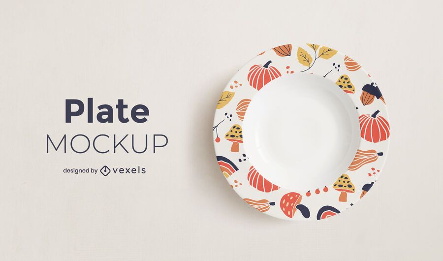 Autumn plate mockup Autumn plate mockup