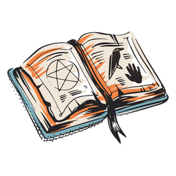 Spell book halloween elemnt illustration PNG Design
