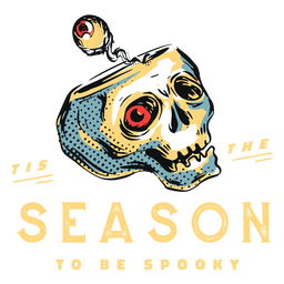Spookey Saison beängstigend Schädel Abzeichen PNG-Design