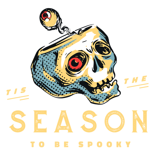 Spookey Saison beängstigend Schädel Abzeichen PNG-Design