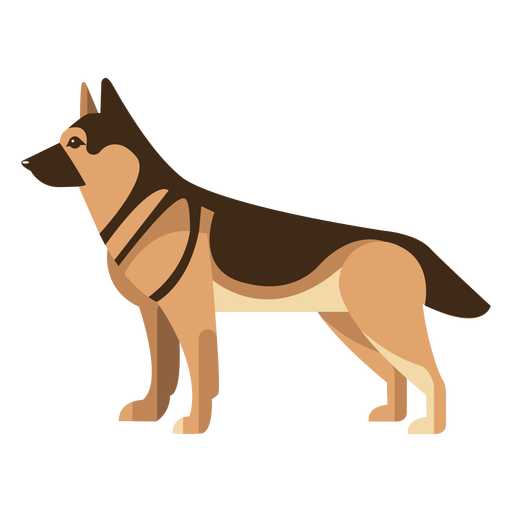 Desenho geométrico de cão pastor alemão em pé Desenho PNG
