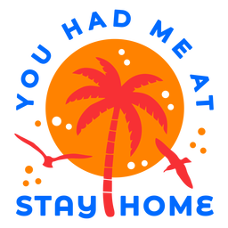 Emblema do pôr do sol tropical em casa Transparent PNG
