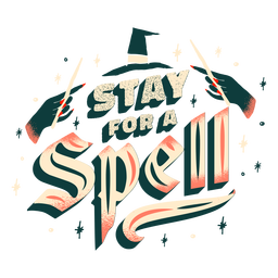 Quédate por un hechizo de letras de brujería Diseño PNG