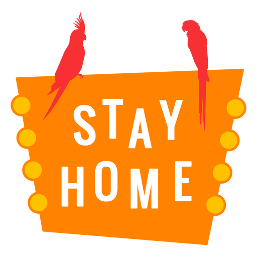 Stay home lettering tropical design PNG Design