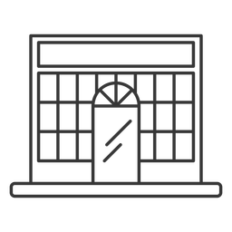 Laden Gebäude Fassade Strich Design PNG-Design
