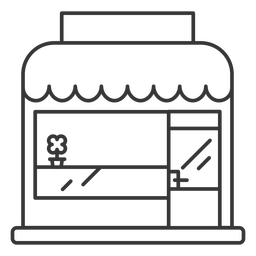 Store flower building stroke  PNG Design