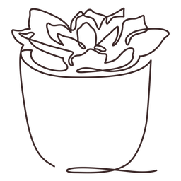 Linha de vaso de planta suculenta desenhando suculenta