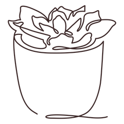 Succulent plant pot line drawing succulent PNG Design