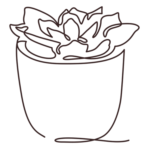 Linha de vaso de planta suculenta desenhando suculenta