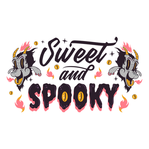 Sweet and spooky demon lettering PNG Design