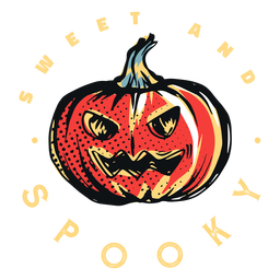 Insignia de calabaza dulce y espeluznante Diseño PNG