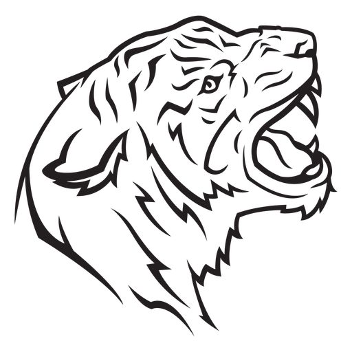 Download Tiger head side view stroke - Transparent PNG & SVG vector ...