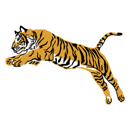 Tiger jumping hand drawn design PNG Design