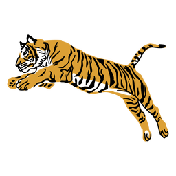 Tigre pulando design desenhado à mão Transparent PNG
