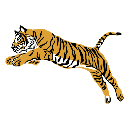 Tiger Jumping Hand Drawn Design Transparent Png Svg Vector File