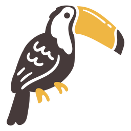 Toucan flying bird sitting doodle PNG Design