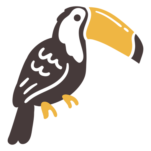 Toucan fliegender Vogel der Gekritzel sitzt PNG-Design
