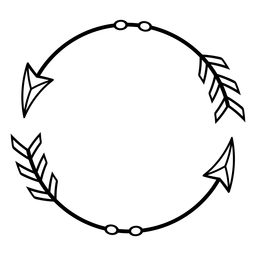Setas tribais desenhadas no círculo Desenho PNG