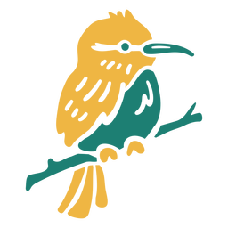 Pássaro tropical em um galho Desenho PNG