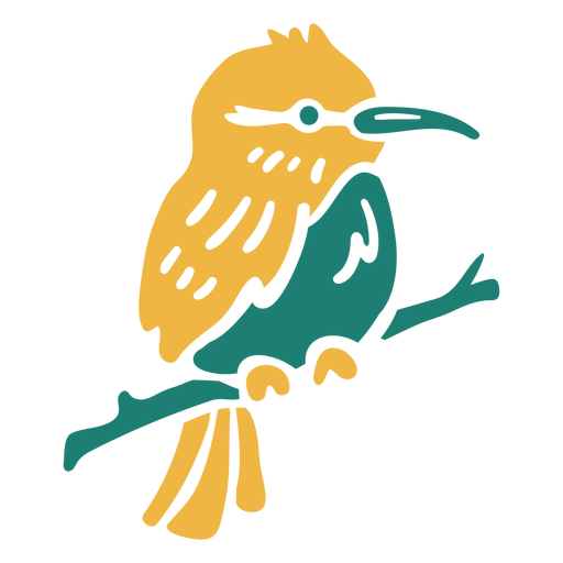 Pájaro tropical en una rama Diseño PNG